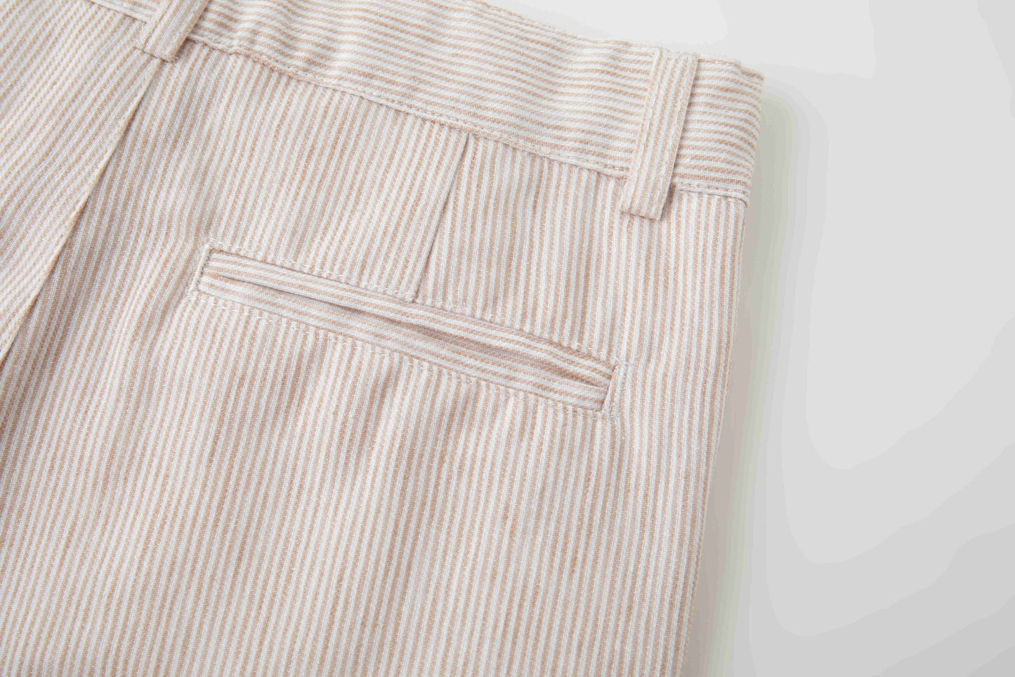 Gestreepte linnen short broek