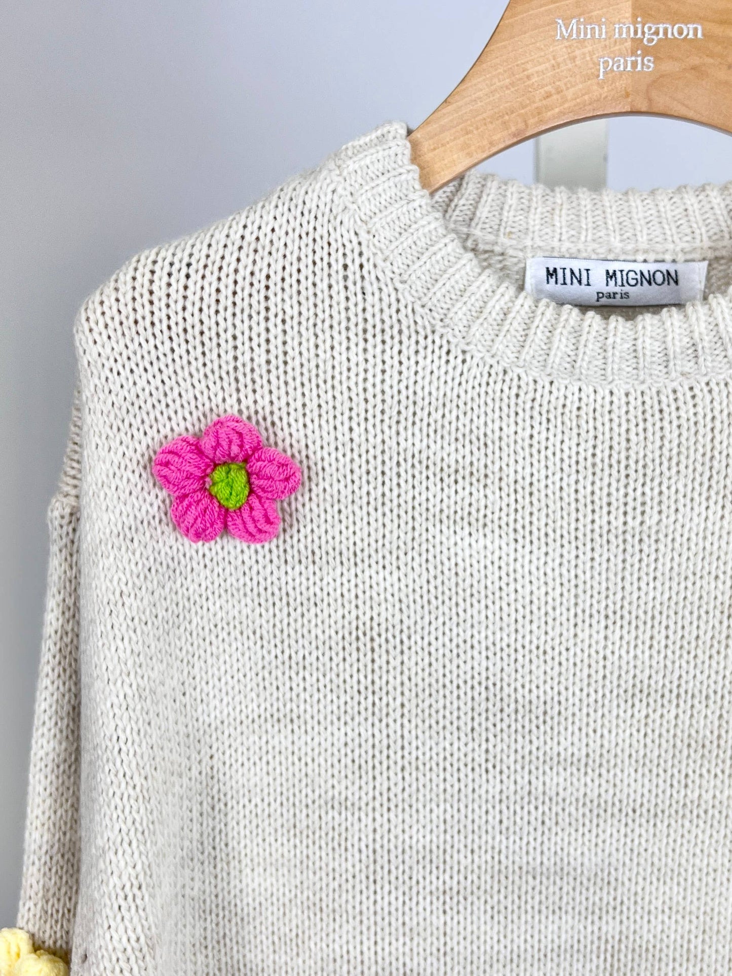 Gehaakte bloemen trui voor meisjes: Roze