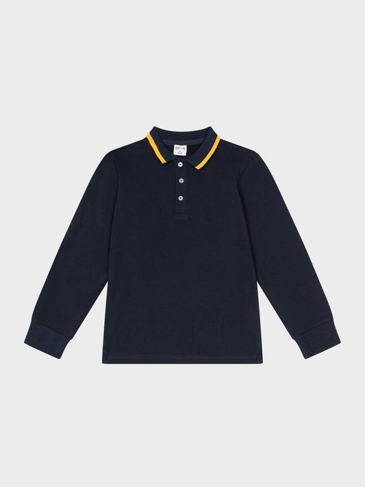 Polo met lange mouwen donkerblauw