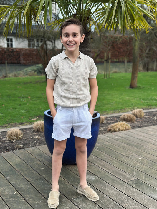 Loulou baby witte korte broek