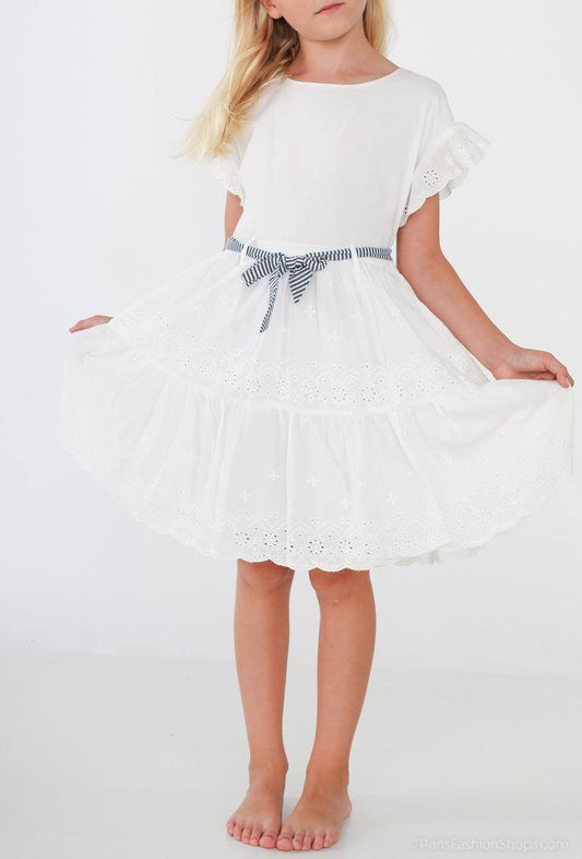 Witte jurk met broderie