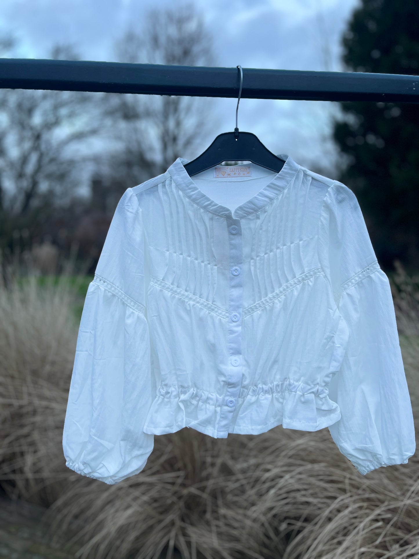 Blouse wit met pofmouw