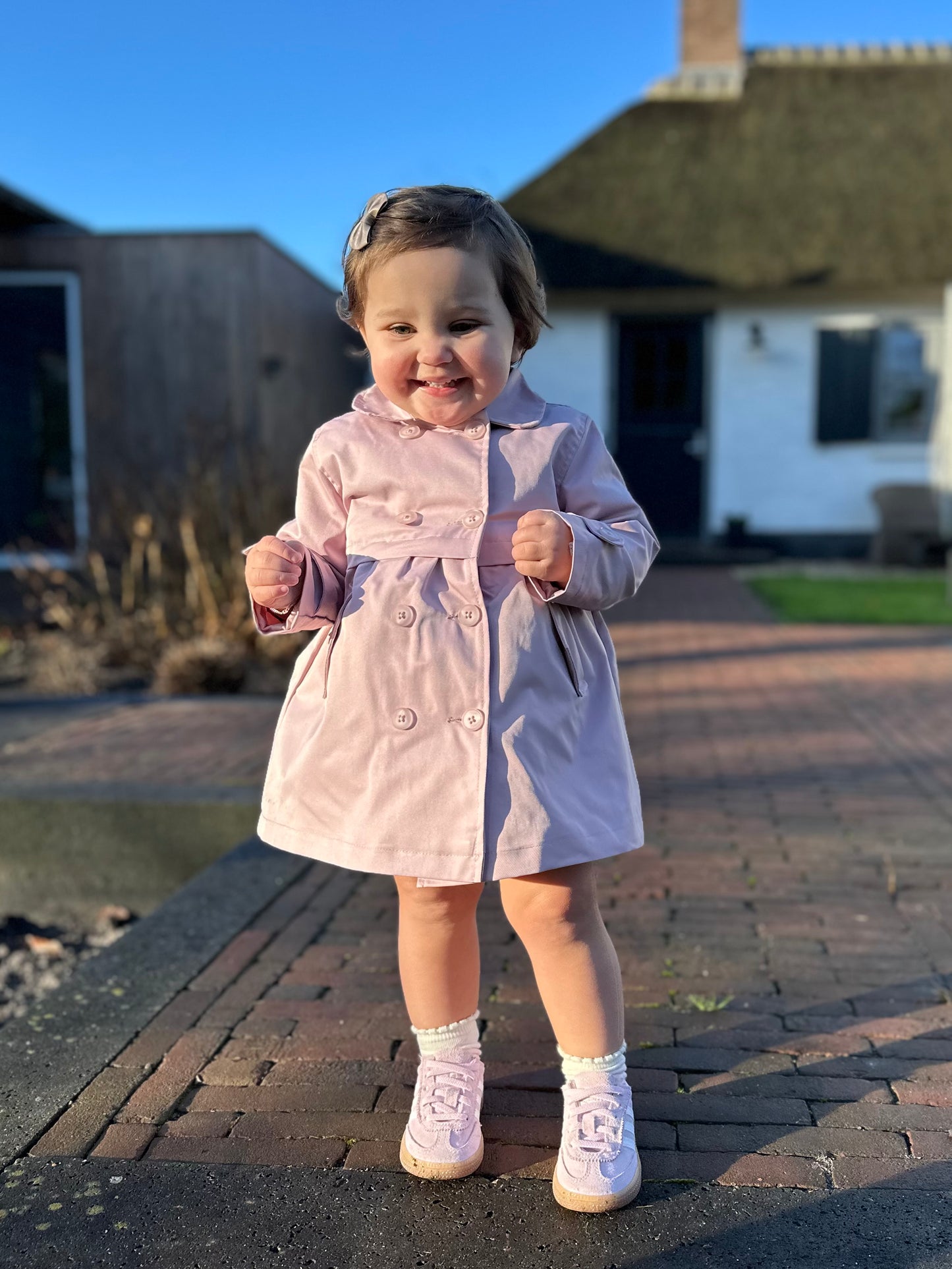 Roze trenchcoat jasje