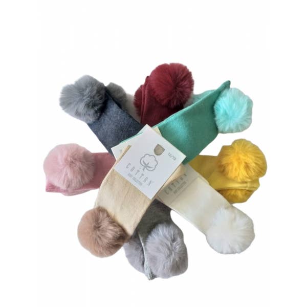 🔥 50% KORTING OP HOGE SOKKEN MET POM POM VAN BONT: BORDEAUX / 35/38