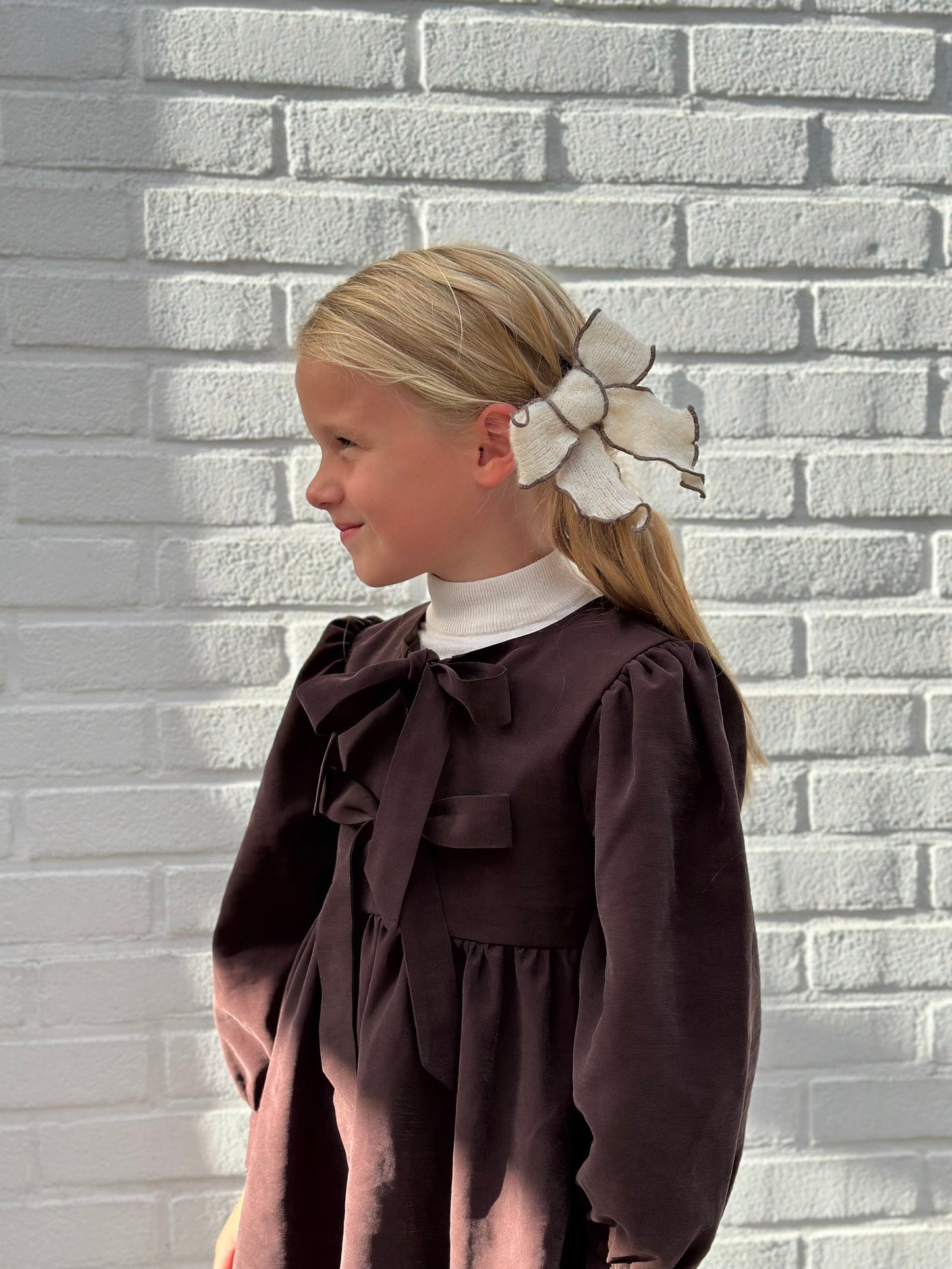 Jurk met strikken bruin LouLou