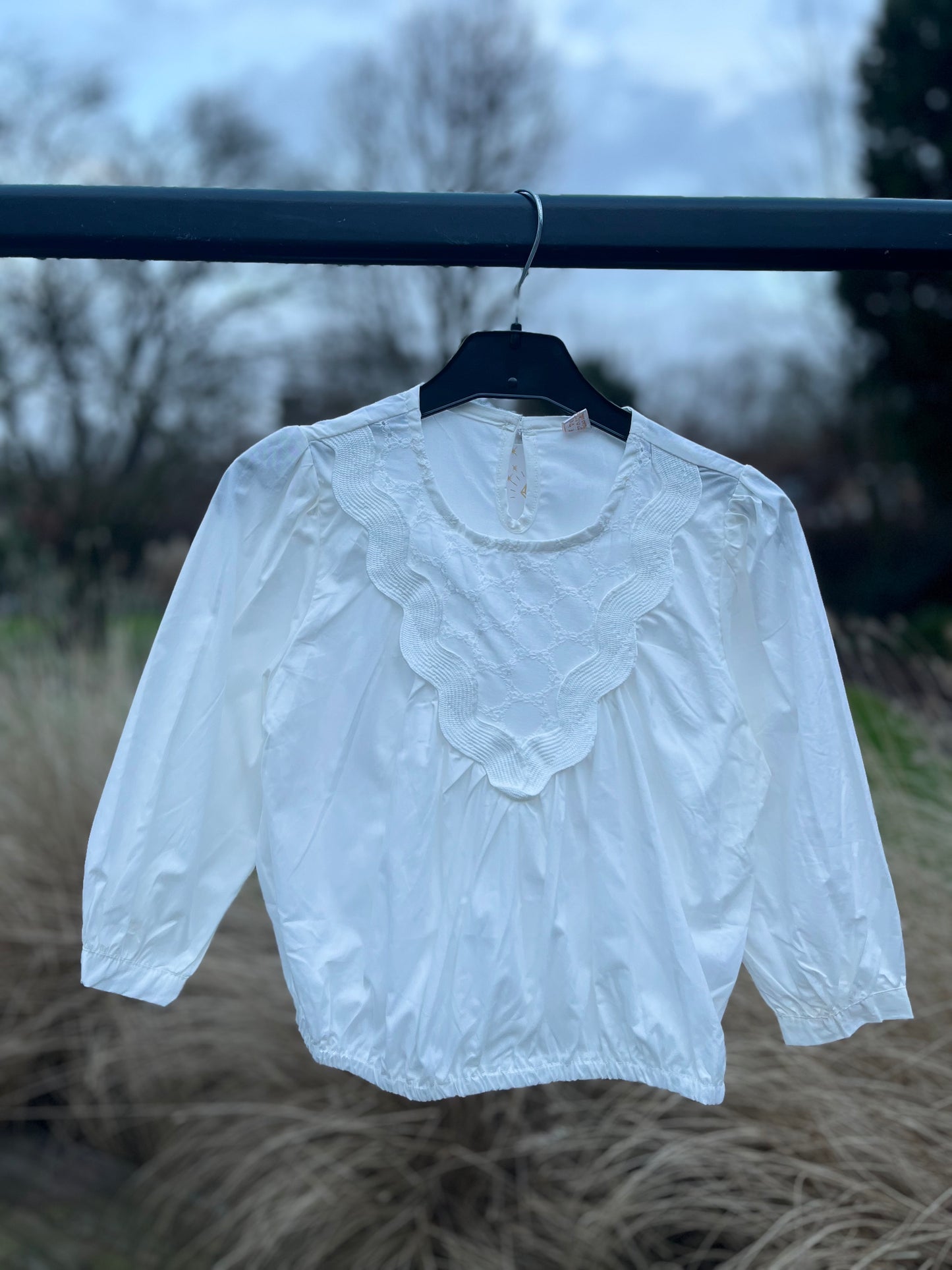 Blouse wit met rousle