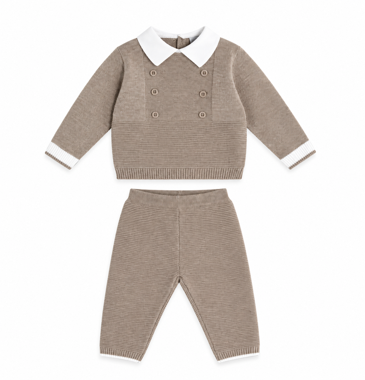 Babypakje 2 delig trui/broek zand