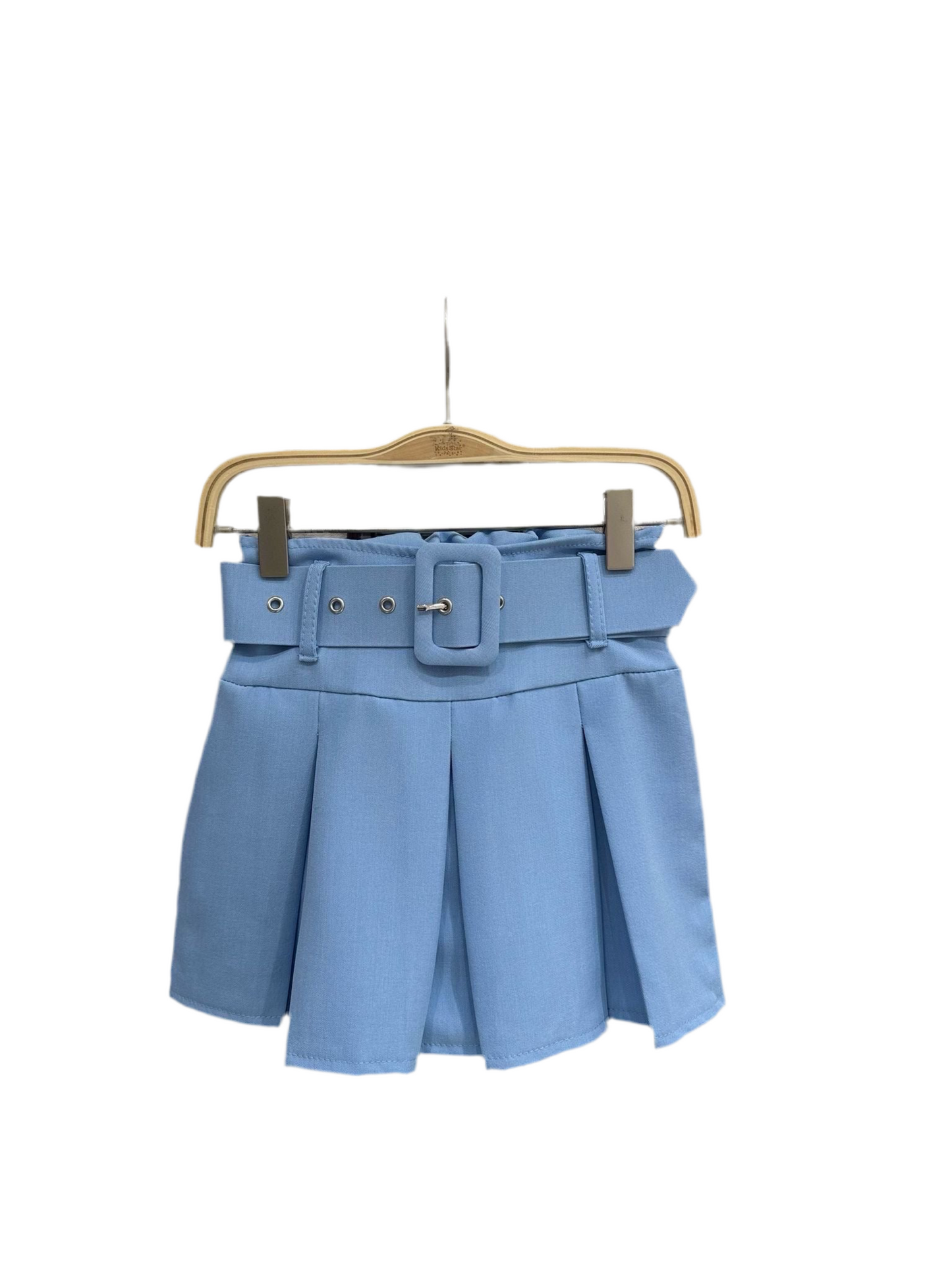 Rok lichtblauw met riem