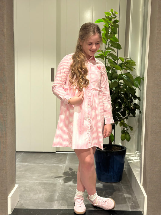 Roze streep jurk