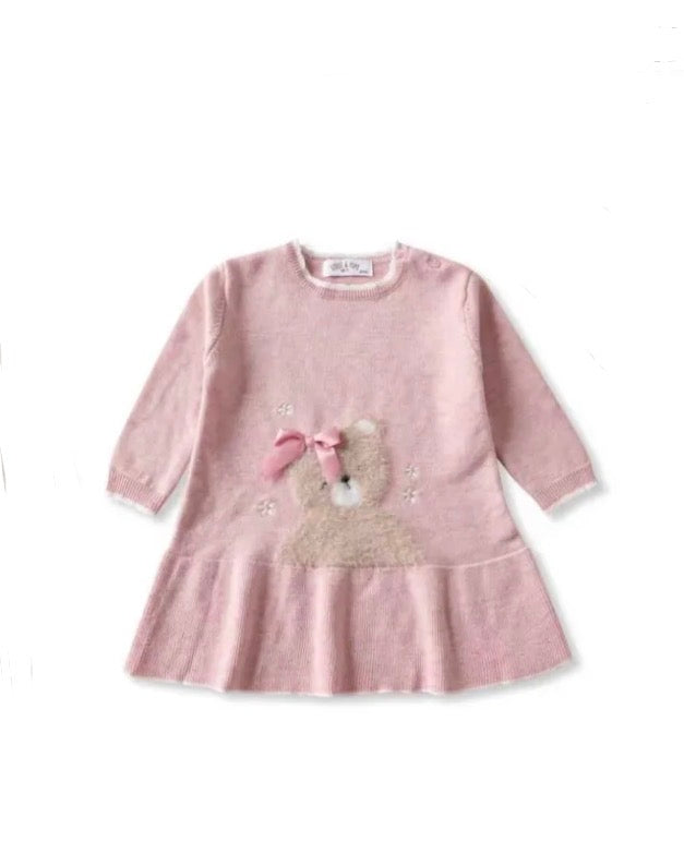 Roze jurkje met beertje
