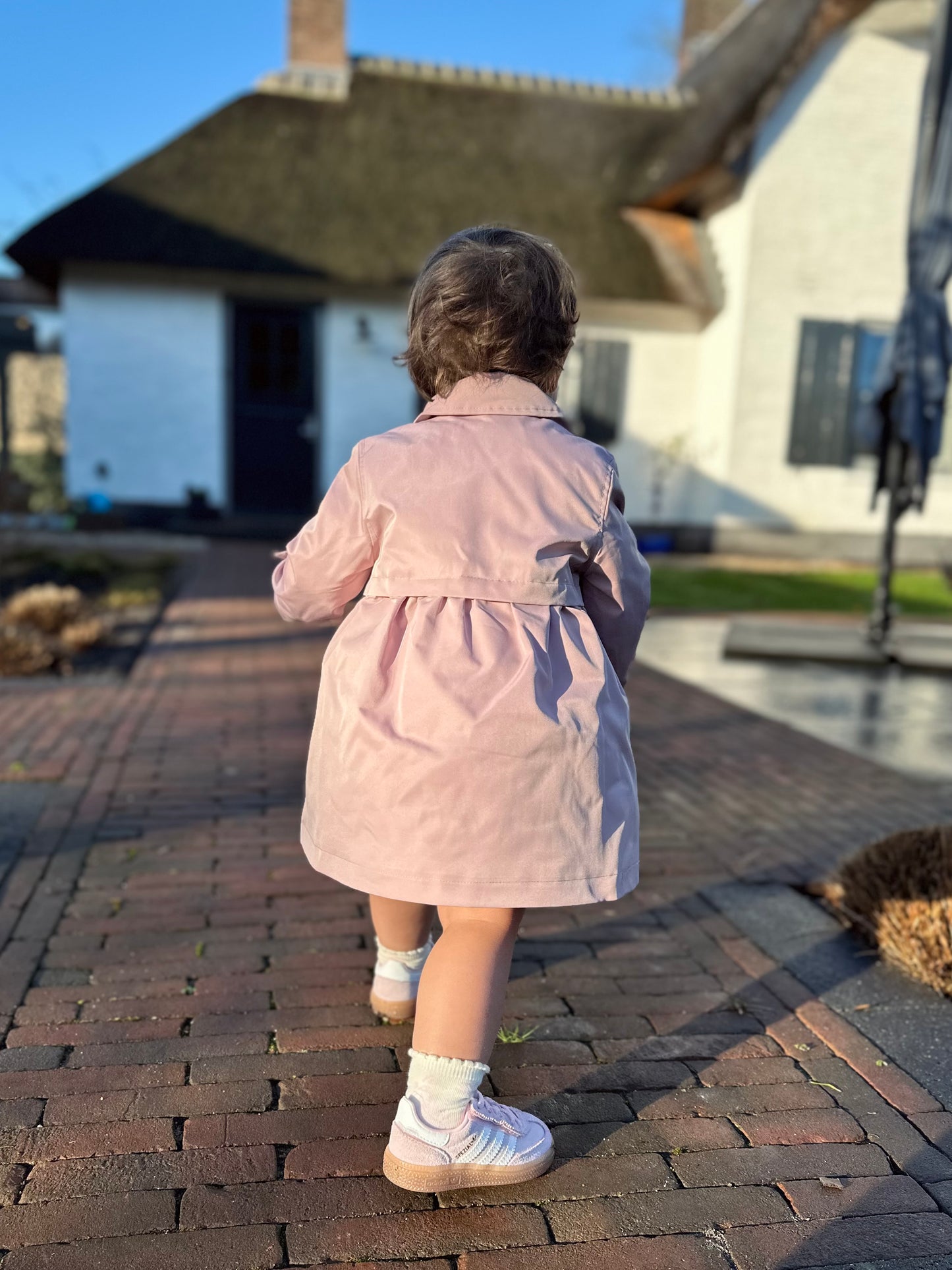 Roze trenchcoat jasje