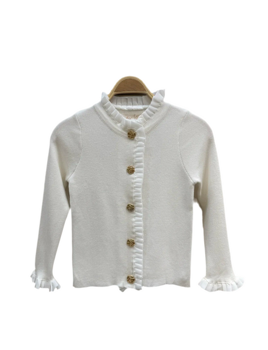 Offwhite vestje met gouden knoopjes