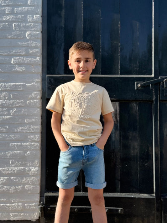 Beige shirt met tijger