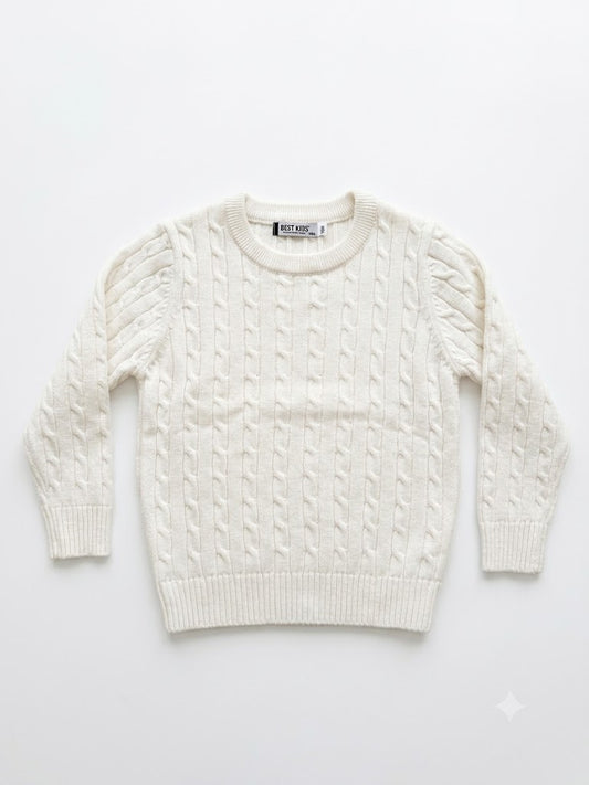 Kabel trui offwhite