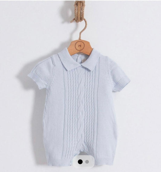 Babyblauw korte mouwen pakje