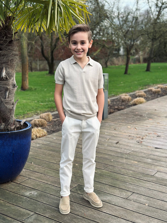 Loulou baby witte lange broek