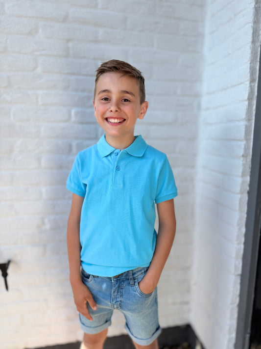 Blauwe polo