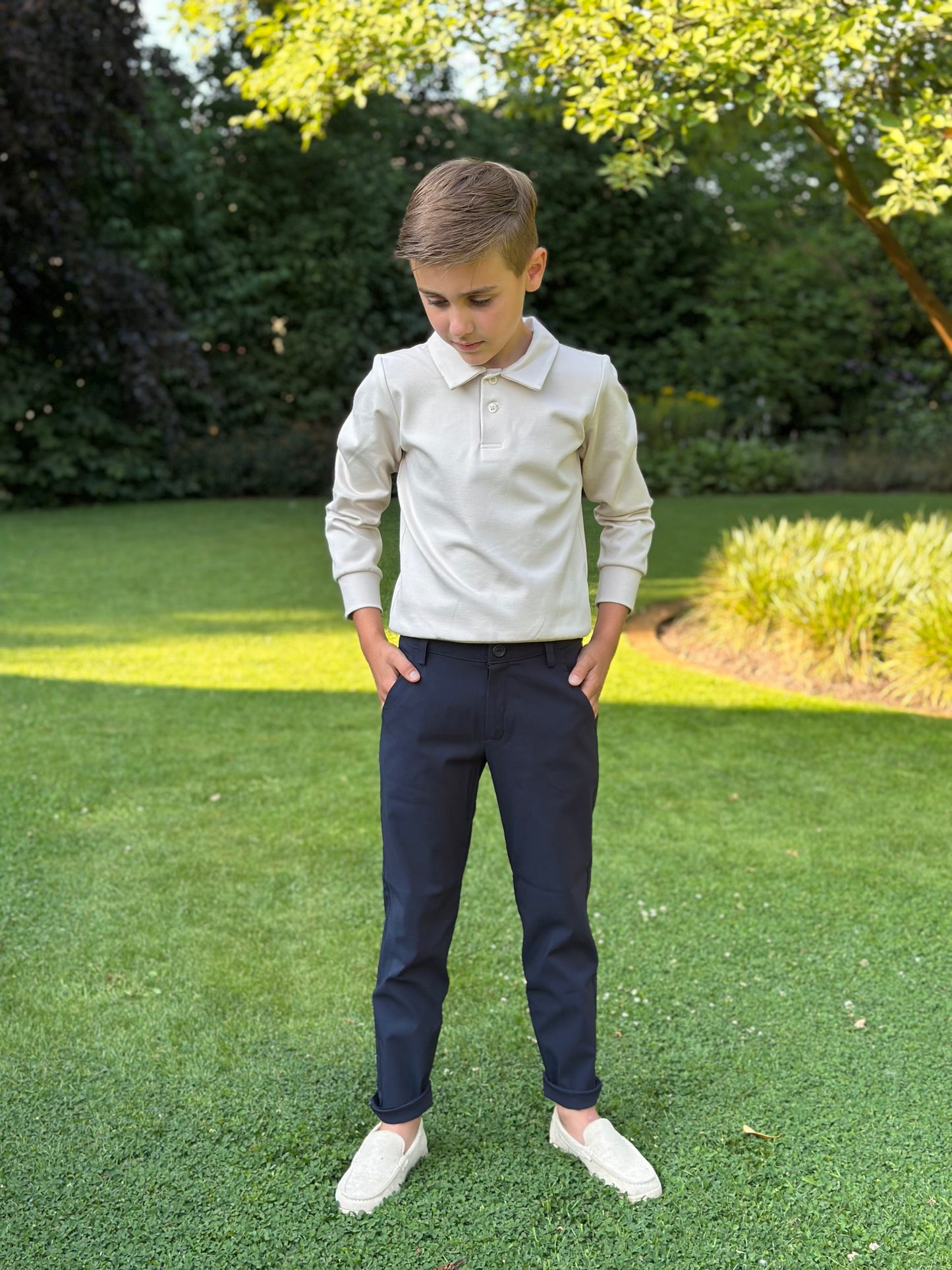 Loulou lange broek donkerblauw