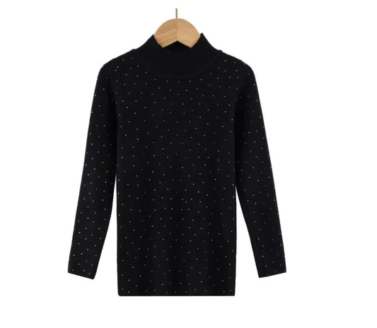 Trui met glittertjes zwart