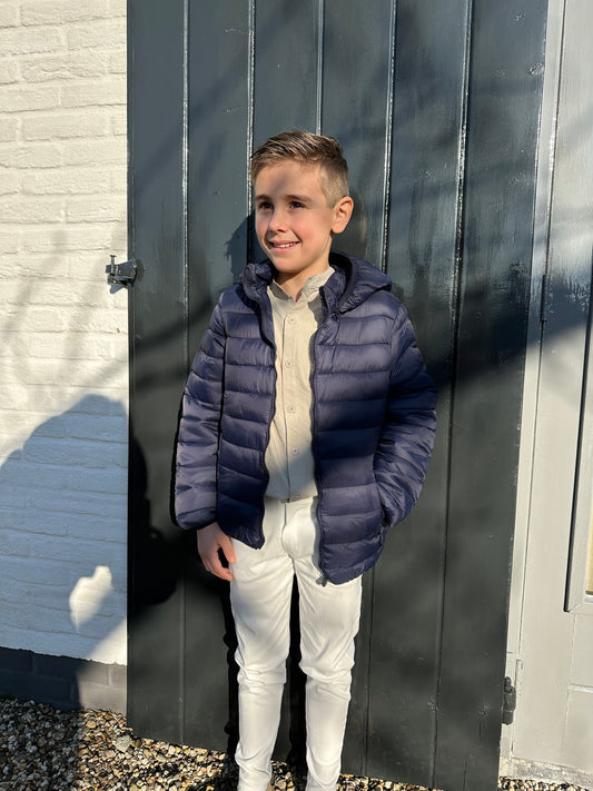 Gewatteerde jas donkerblauw
