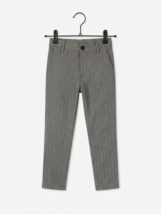 Loulou lange broek visgraat grijs