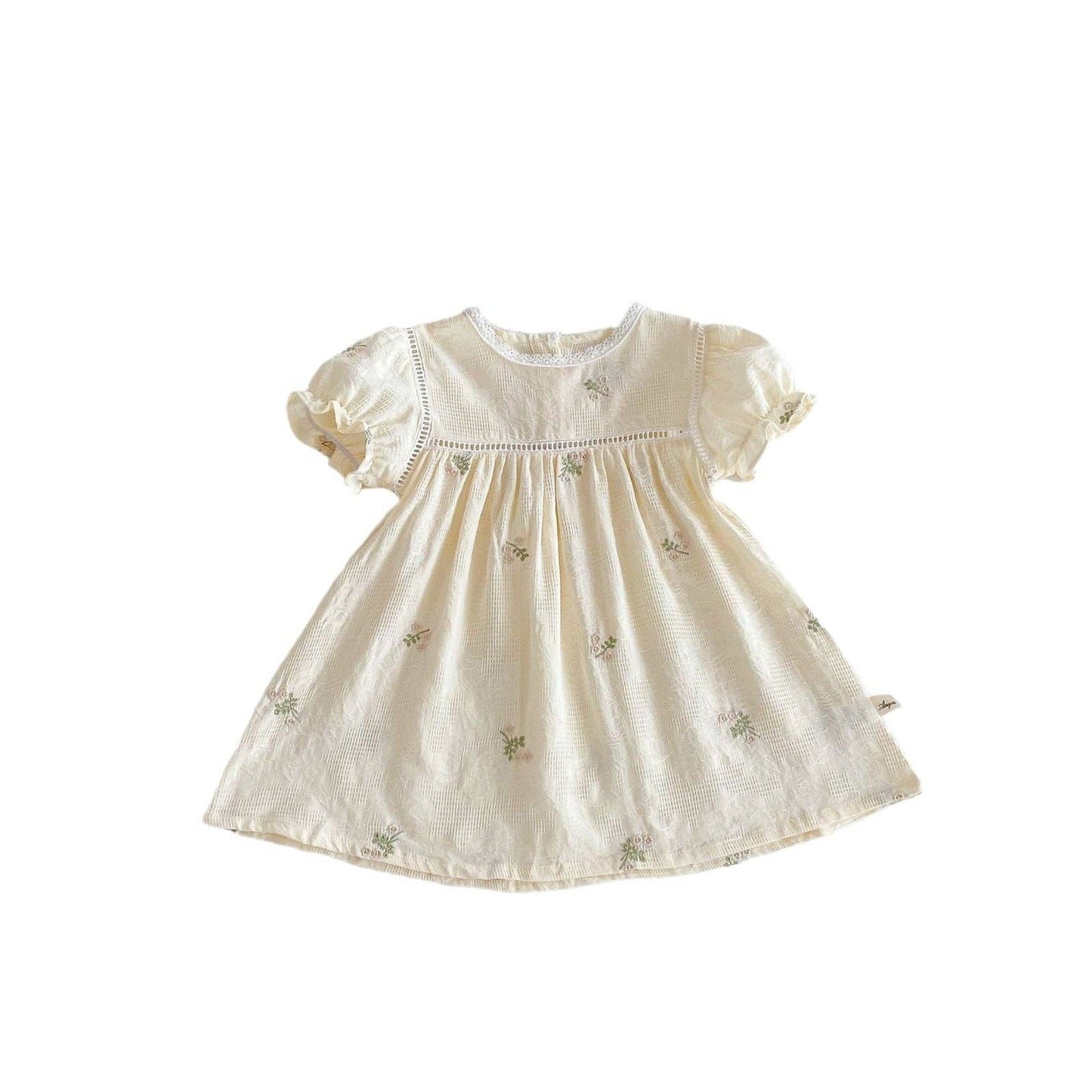 3M-3Y Babyzusje Outfit Geborduurde Bloemen Pofmouw Romper Of Jurken Groothandel Baby Kleding V3824062500047: Patroon 1 / 18-24 maanden