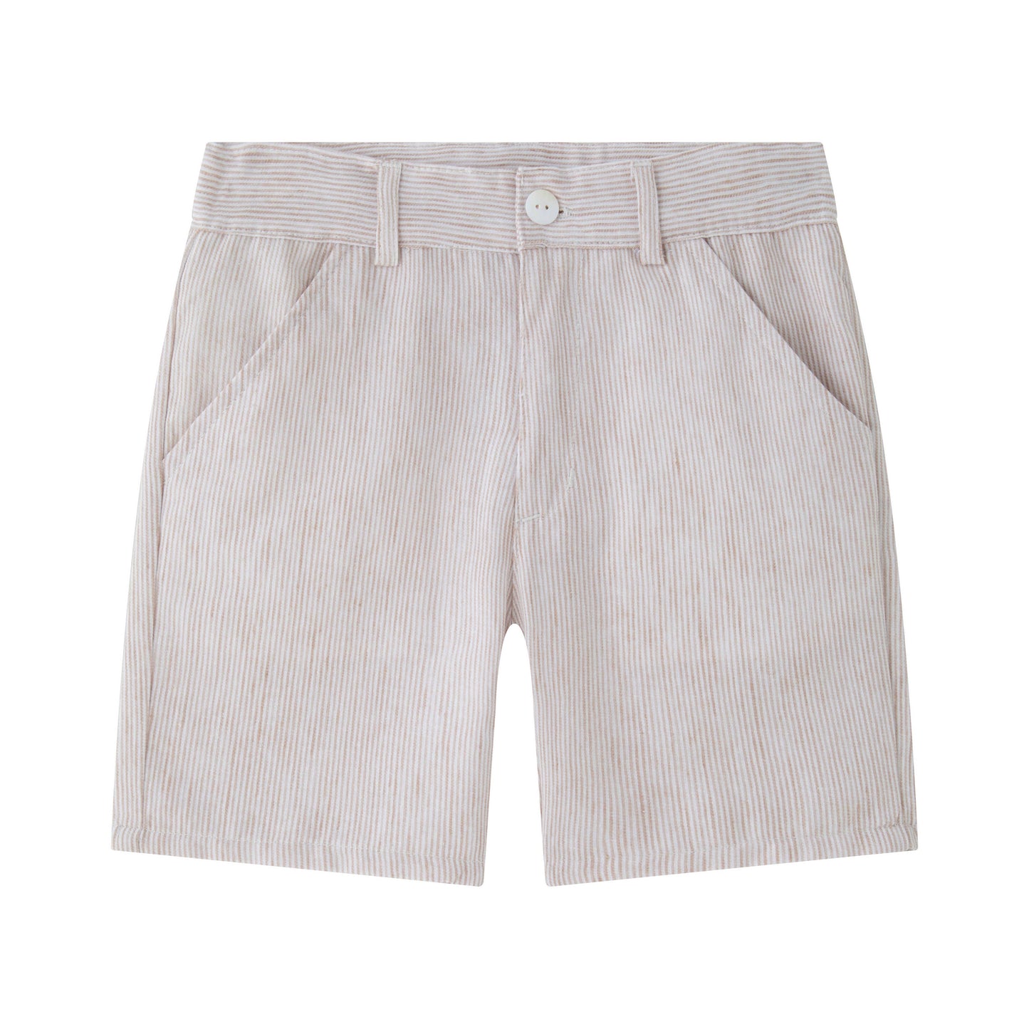 Gestreepte linnen short broek