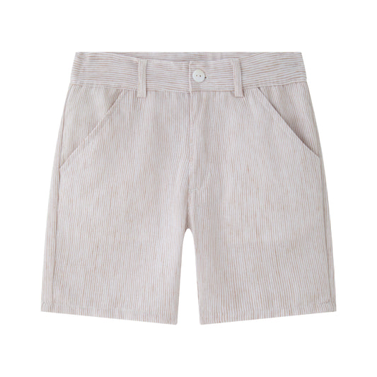 Gestreepte linnen short broek