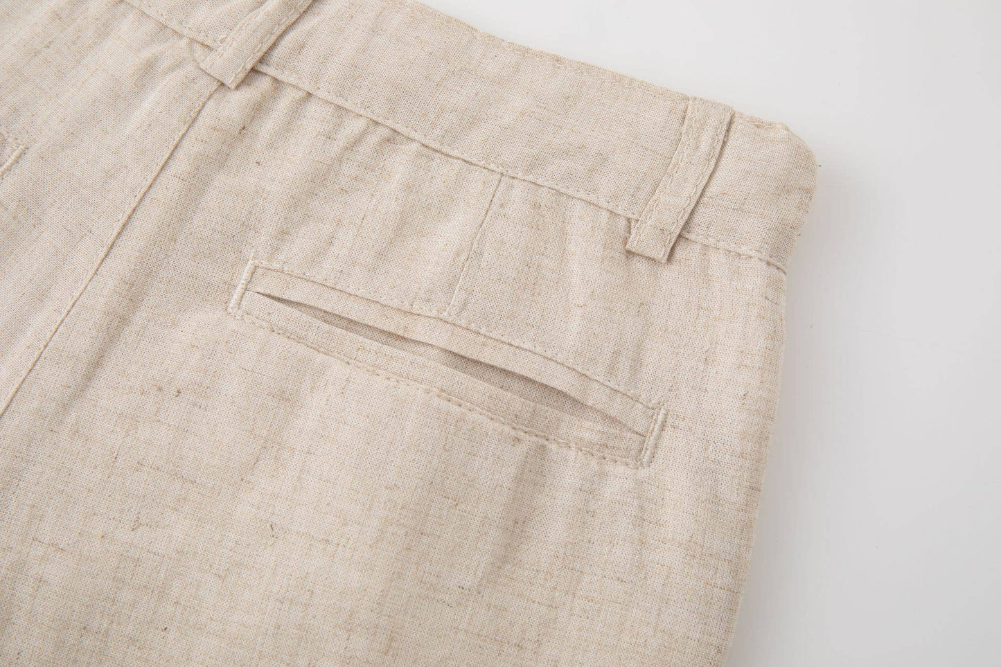 Linnenbroek kort in beige jongen