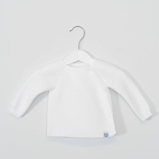 Baby vestje met 4 knopen: Wit / 1-3 maanden