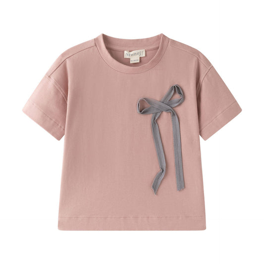 Meisjes T-shirt roze grijze details KGV66929