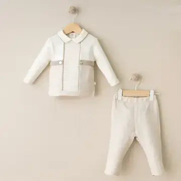 Katoenen set baby jongens, zonder voeten
