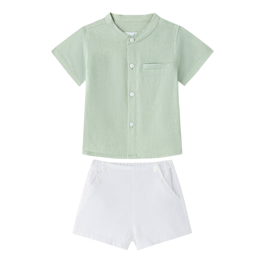 Groen shirt en broek set voor baby's
