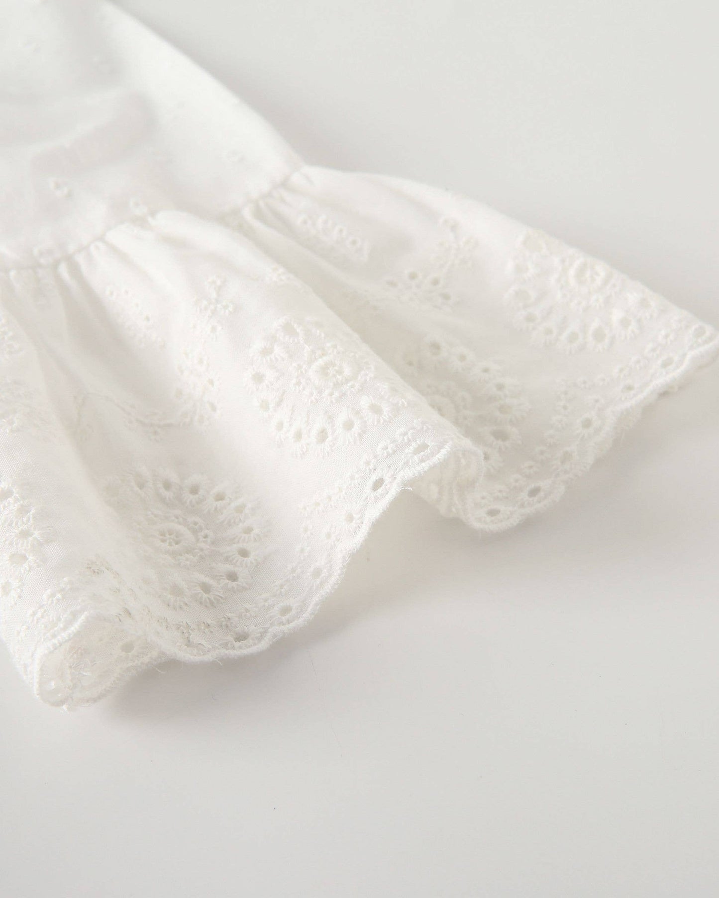 Meisjesjurk plumeti wit met roze strik JGV96848
