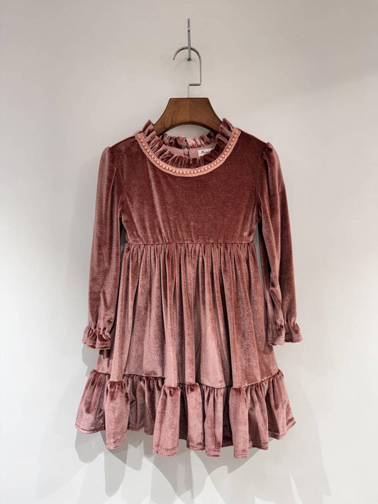 Jurk fluweel roze