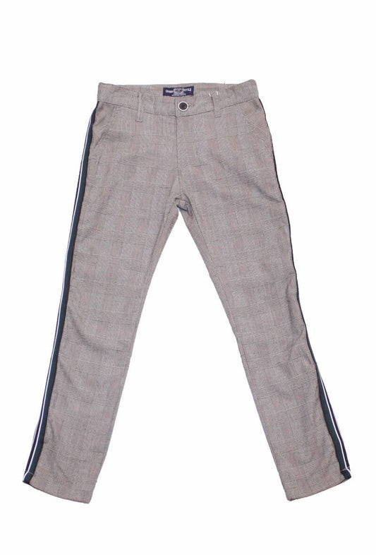 Ruit broek met groene streep
