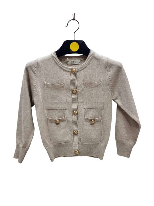 Vest met zakken en gouden knoopjes beige