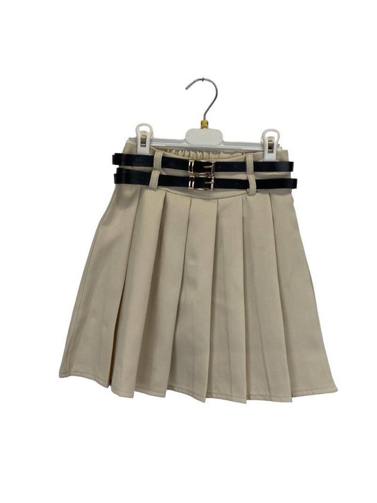 Rok beige met 2 riempjes