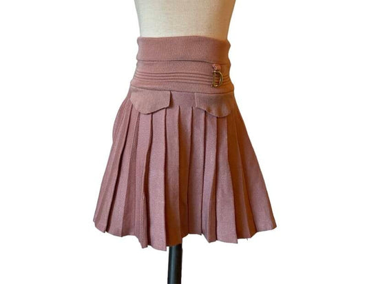 Roze plooi rok met zakjes