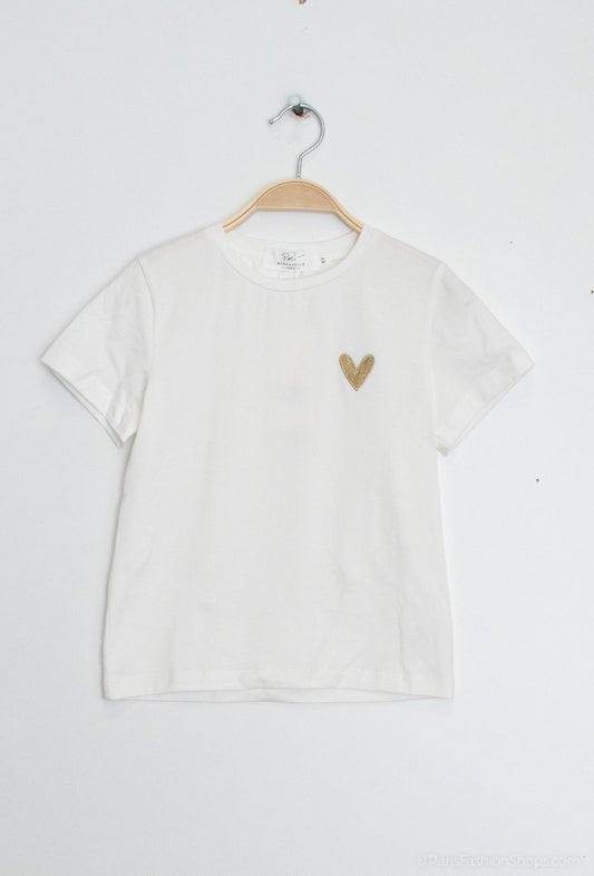 Wit shirt met goud hart